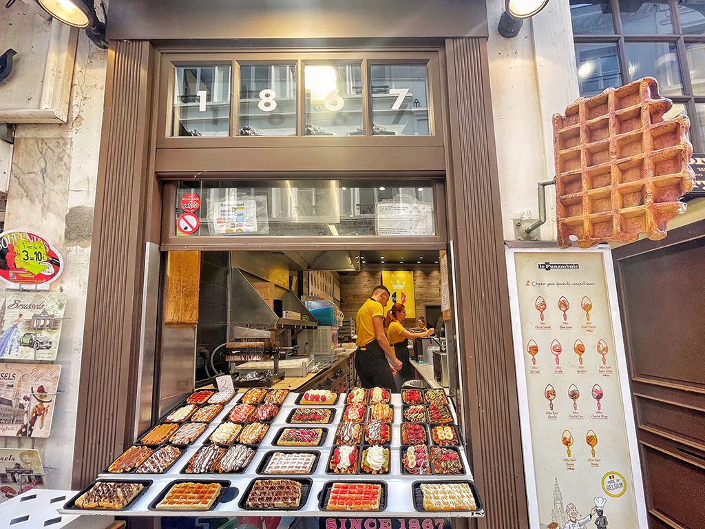 Storefront of a Waffle Shop